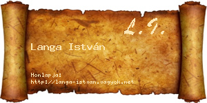 Langa István névjegykártya
